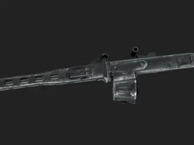MG 42 Machinegun Low-poly 3D model