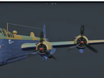 Short Stirling aircraft Free 3D model