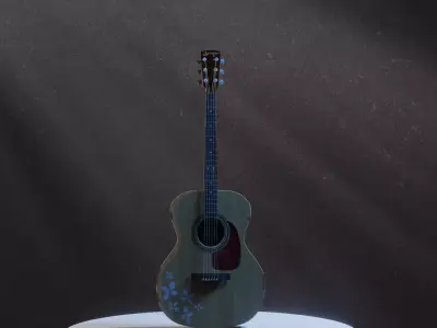 Acoustic Guitar Low-poly 3D model purchase