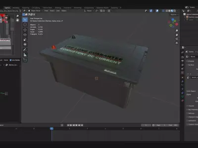 High performance heavy duty DC battery for vehicle  Low-poly 3D model