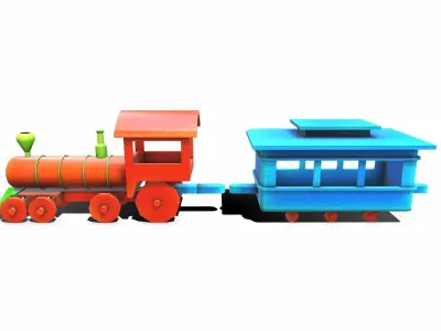 Toy Train Free low-poly 3D model purchase