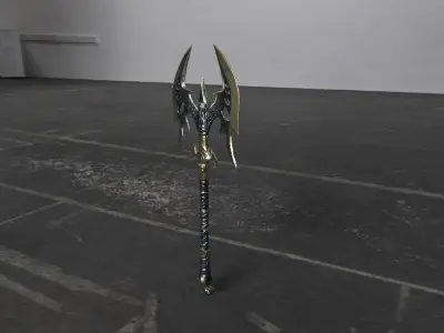 Ancient fighting axe Low-poly 3D model