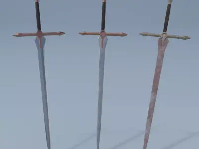 Sword pair of swords Low-poly 3D model