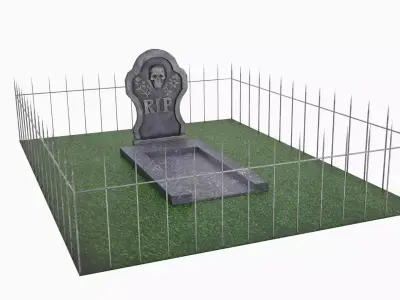 Grave - Cemetery Low-poly 3D model purchase
