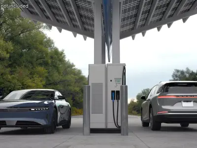 Lucid Electric Cars on EVgo Fast Charging Station 3D model