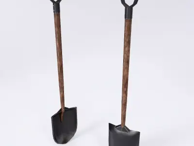 Shovel 3d model garden - person Low-poly 3D model