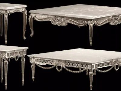 classical coffee tables set 3D model