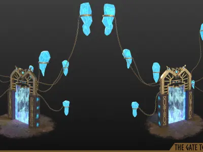 Gate to Valhalla Low-poly 3D model