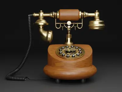MS-6100B European Antique Phone Low-poly 3D model