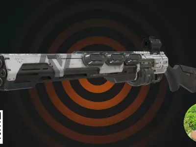 Cyberpunk Heavy Shotgun 3D model