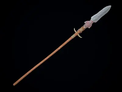 Ancient Stone Spear Low-poly 3D model
