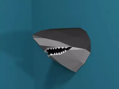 Low poly Shark Head Low-poly 3D model