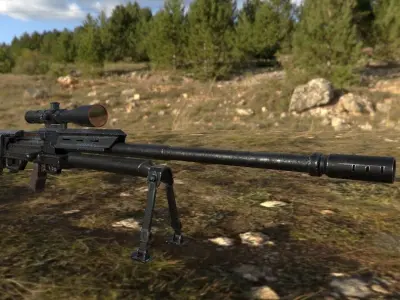 Sniper-HS-50-M1 Low-poly 3D model