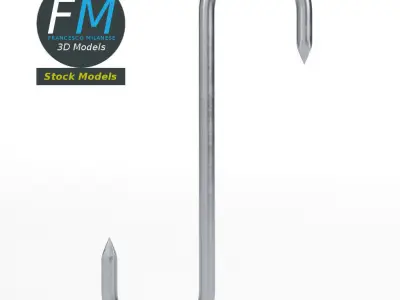 S-shaped meat hook 3D model