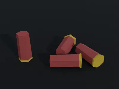 Cartoon ammo Polygonal Style Low-poly 3D model
