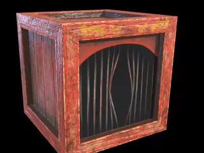 PBR Circus Crate - Game Ready Low-poly 3D model