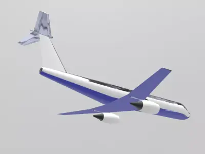 Fictional Twin Engine T-Tail Jetliner 7N7-300 Inspired 3D model