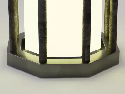 Vintage Metal Lantern Low-poly 3D model