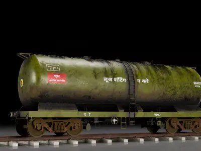 Indian Railways BTPN Tank Freight Wagon Low-poly 3D model