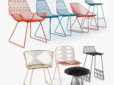 Bend Chairs Collection 3D model