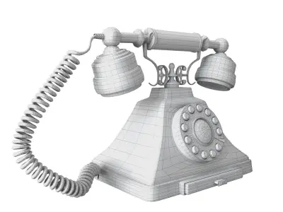 Old Fashioned 1930s Vintage Phone 3D model