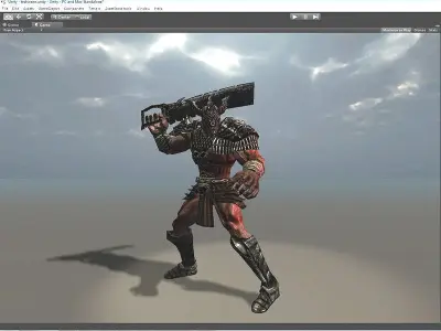 Armored Barbarian Low-poly 3D model