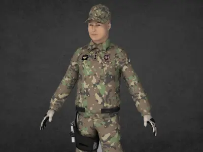 Special services Commando Force Model Game Ready Low-poly 3D model