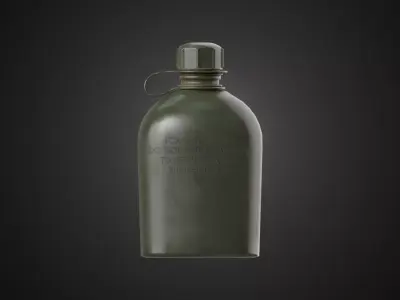 Military - Army Green Canteen Low-poly 3D model