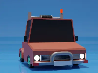 Low-poly Tow Truck Model 3D model