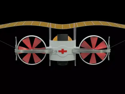 Rescue aircraft  Low-poly 3D model