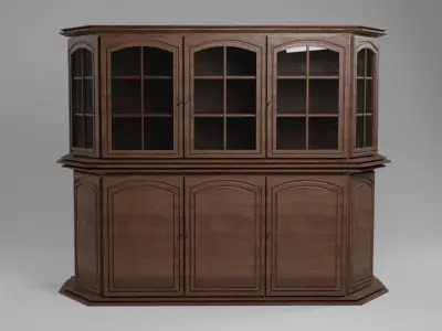 Glass-Case - 2k Textures Vintage cabinet -Antique 3D model