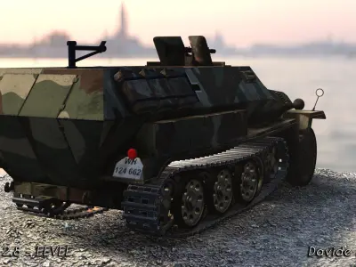 Half-track SDKFZ C military German Truck Low-poly 3D model