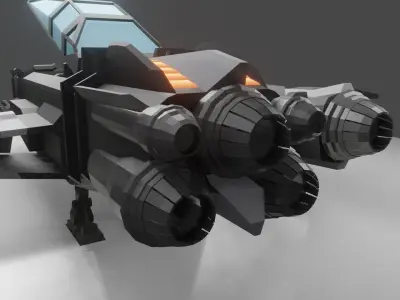 Spaceship Fighter Low-poly 3D model