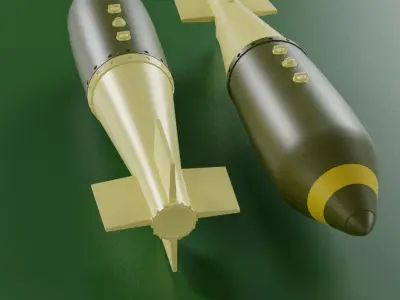 British  general purpose bomb 3D print model Low-poly 3D model