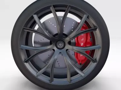 Full Tesla Roadster Wheel 3D model