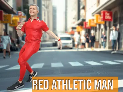 Red Athletic Man model pack Low-poly 3D model