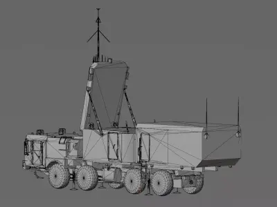 S-400 Trioumf Radar Fully-Rigged Animated Game Ready Low-poly 3D model