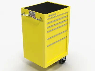 Tool Storage End Yellow Low-poly 3D model