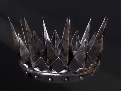 Old Medieval Dark Crown Low-poly 3D model