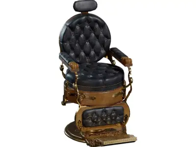 Barber Chair Low-poly 3D model