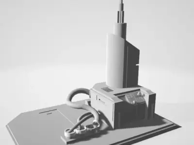 Sci-fi Antenna - Tech Decor Element 3D model