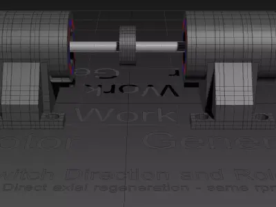 Motor - Work - Generator - Direct Axial Regeneration - Concept 3D model