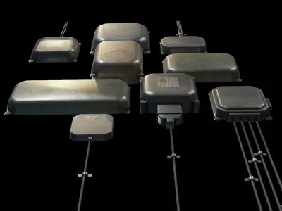 Industrial Old 3D Distribution Board Low-poly 3D model