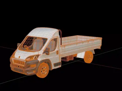 Peugeot Boxer Flatbed Truck 3D model