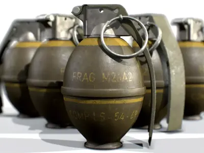 American Frag hand grenade M26 3D model