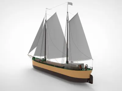 Historical sailing ship cargo 3D model