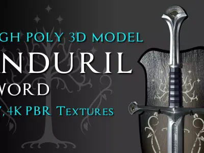 Anduril Sword 3D Model  3D model