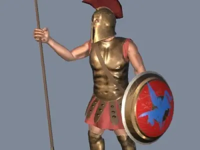 Ancient Greek Hoplite Armour Low-poly 3D model
