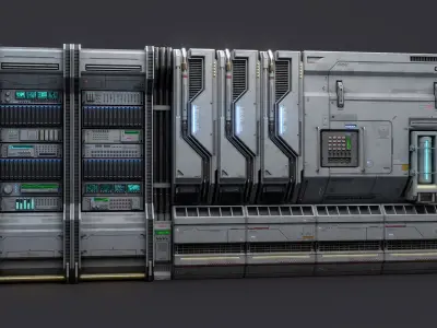 Sci-Fi Architecture Panels Kit Vol 04-PBR 3D model