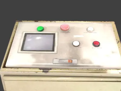 Old painel control 16 Low-poly 3D model